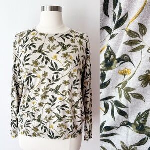Daniel Rainn Green and Yellow Hummingbird Blouse
